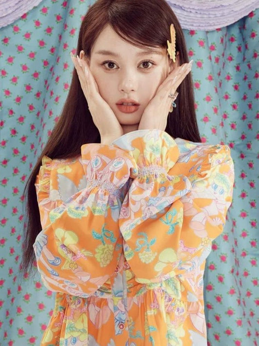 Ruffle Print Sweater Shirt【s0000003294】