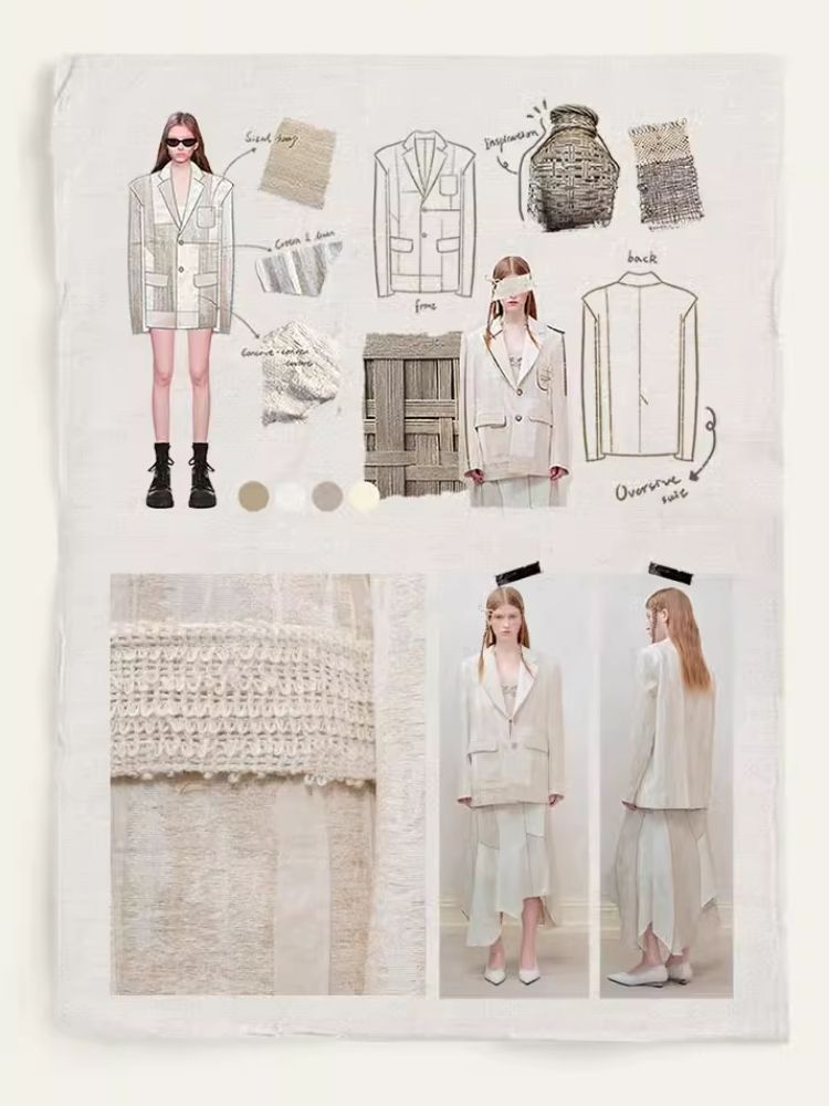 Cotton and Linen Patchwork Blazer【s0000008178】