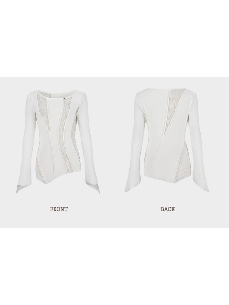 Mesh Patchwork Irregular Crushed T-Shirt【s0000005646】