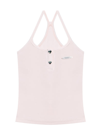 Heart Button Halter Neck Camisole【s0000011916】