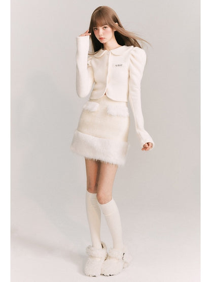 Fluffy Doll Collar Fur Cardigan Jacket [s0000003860]