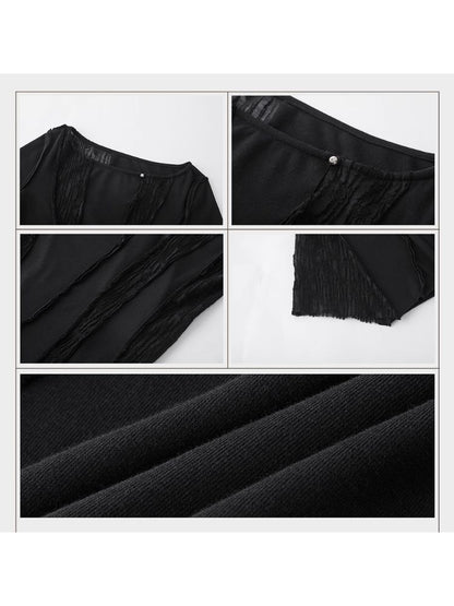 Mesh Patchwork Irregular Crushed T-Shirt【s0000005646】