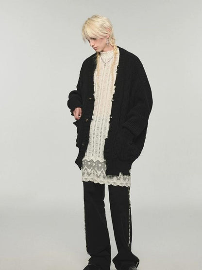 Oversized style sweater cardigan【s0000004141】