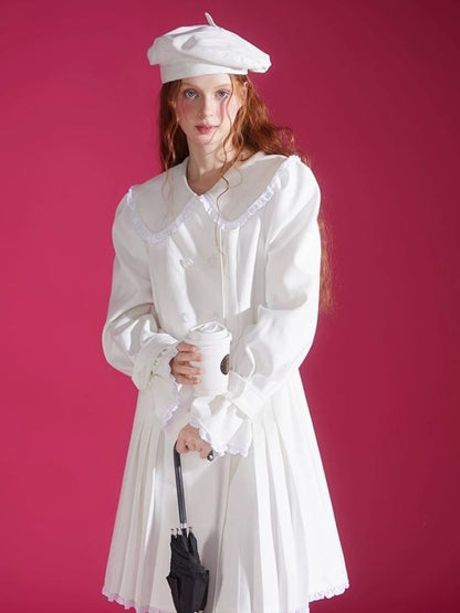 Vintage Doll Neck Long Sleeve Dress [s0000004419]