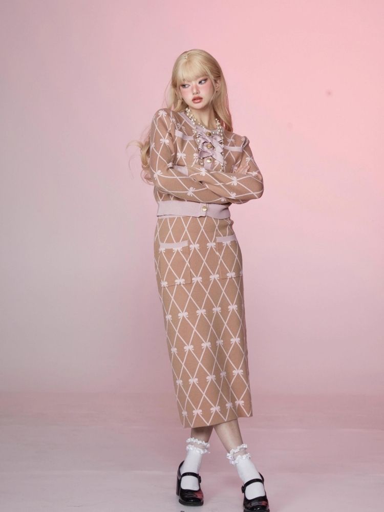 Bo W Kar Jigan과 P는 LF 스커트 세트 [S0000006350]