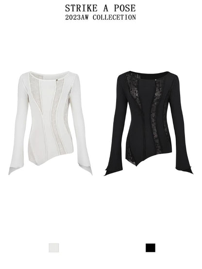 Mesh Patchwork Irregular Crushed T-Shirt【s0000005646】