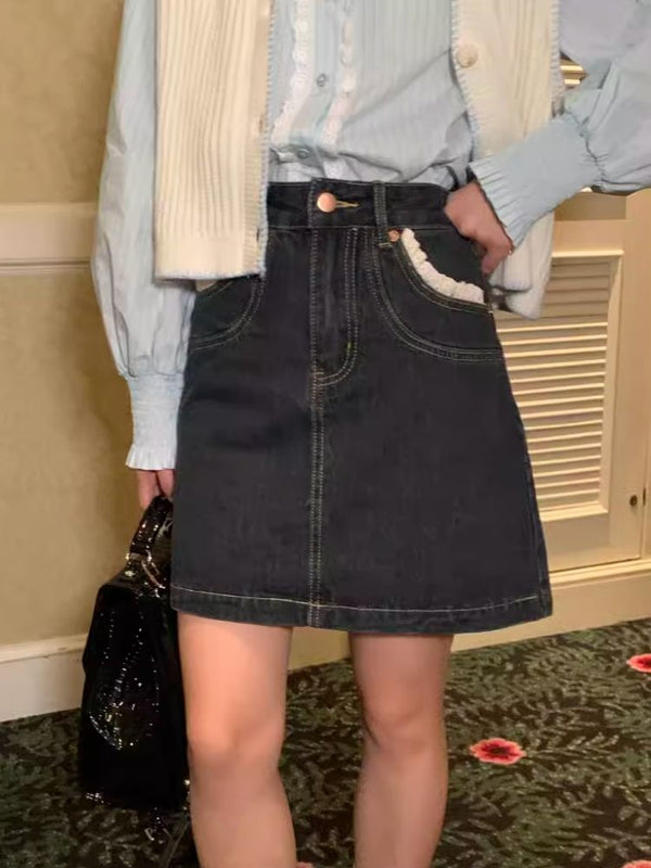 French retro high waist bustle skirt【s0000007481】