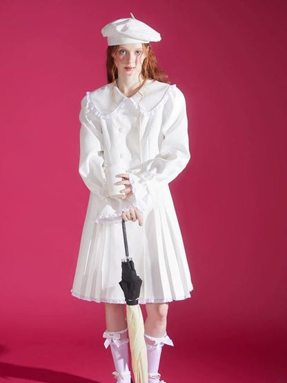 Vintage Doll Neck Long Sleeve Dress [s0000004419]