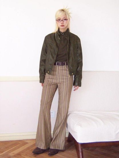 High-waisted flared trousers【s0000003503】