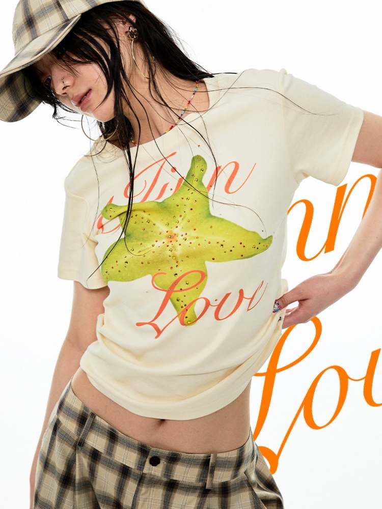 Summer Fruit Printed Loose T-Shirt [S0000009137]