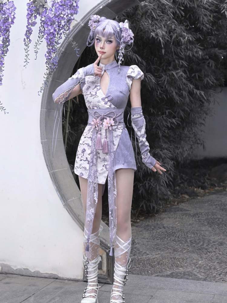 DRAGON PATTERN CHINESE Dress & Ribbon Flower Girdle [S0000009041]