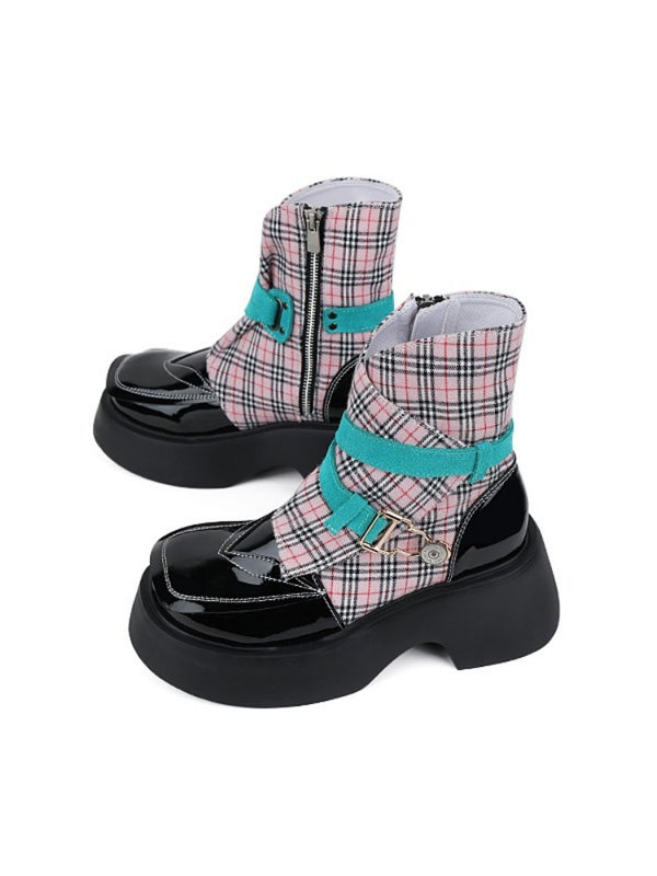 틈새 펑크 stye는 유료 Pater Shidejip Marchin Boots [S000005174]