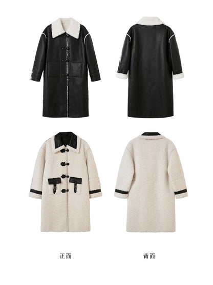 Soft lambswool pelt two-wear tweed coat【s0000004887】