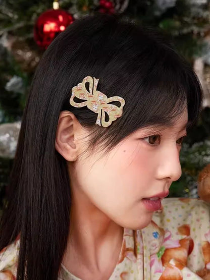Red Yellow Bow Bunny Hair Clip【s0000006205】