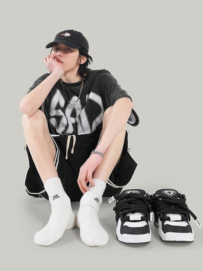 Panda Color Casual Sport Lace Up Sneakers【s0000002577】