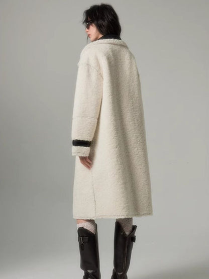 Soft lambswool pelt two-wear tweed coat【s0000004887】