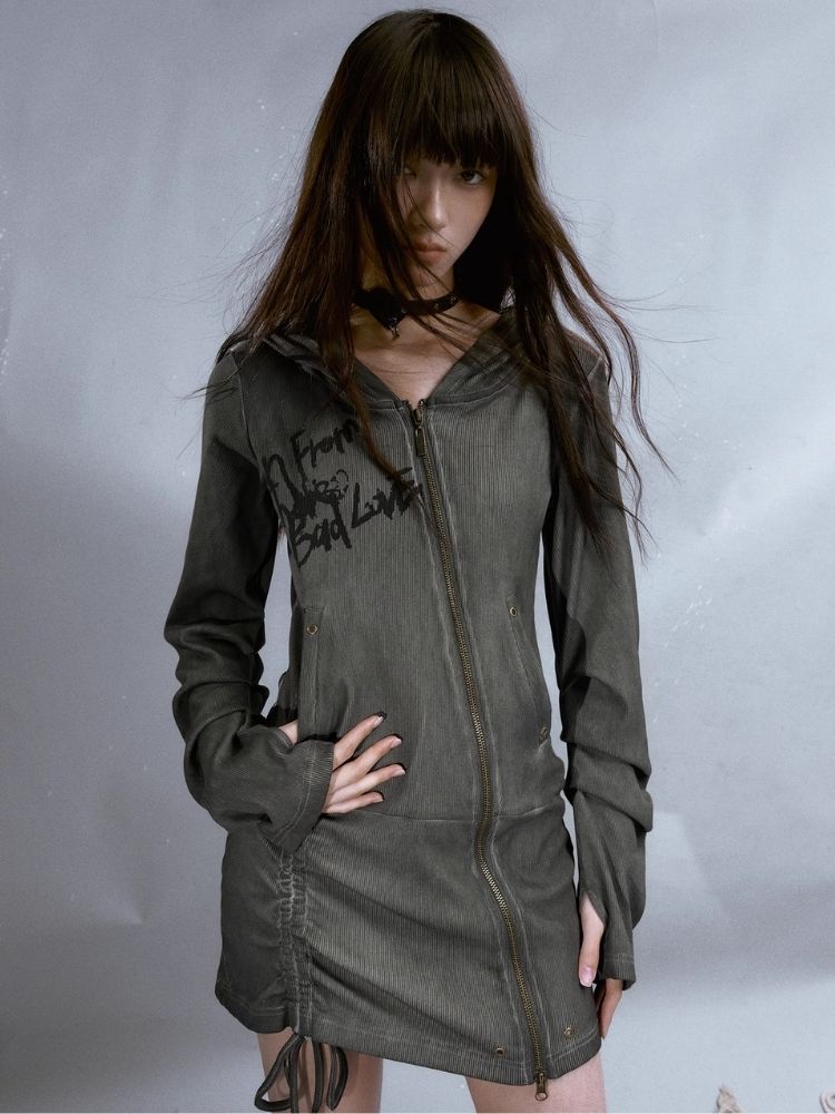 Zip Hooded Dress【s0000003930】