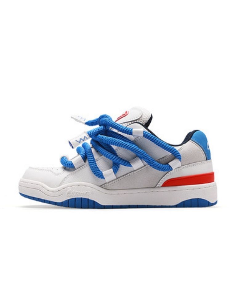 White x Blue Casual Sport Lace Up Sneakers【s0000002578】