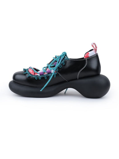 Japanese Pattern Lace Up Platform Shoes【s0000002786】