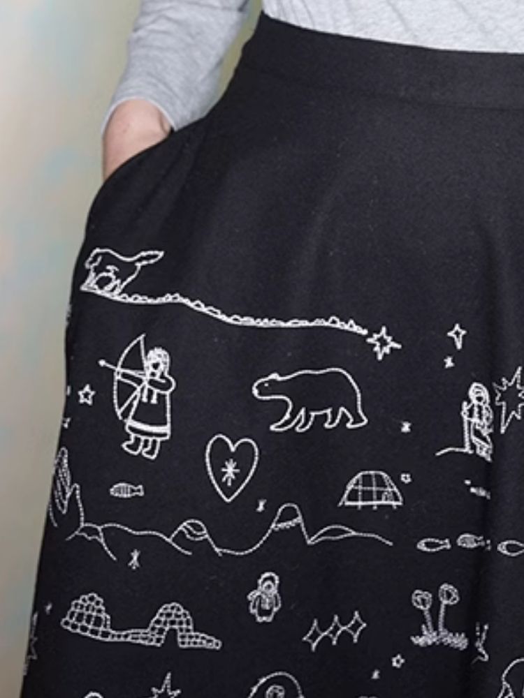 Embroidery / Printed Big Pendulum Skirt【s0000005910】