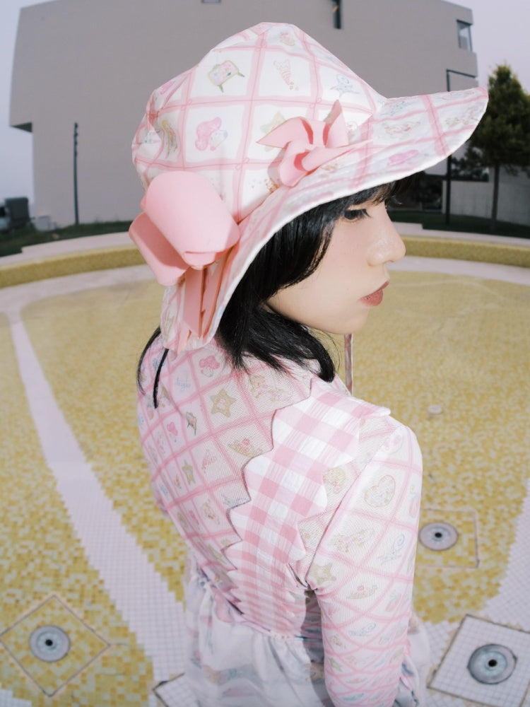 Animal Paradise Cutting Bow Double Sided Printing Sun Hat【s0000002985】