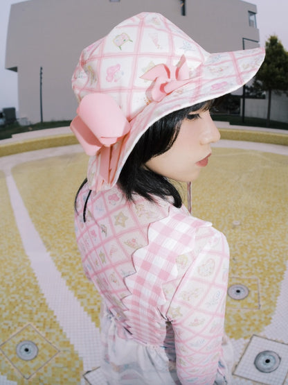 Animal Paradise Cutting Bow Double Sided Printing Sun Hat【s0000002985】