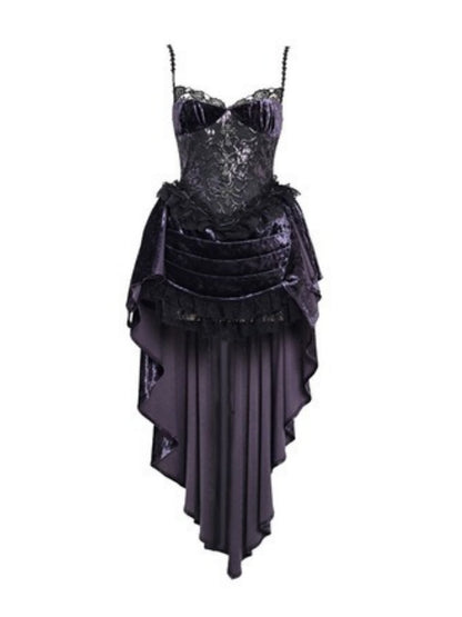 Gothic Velvet Lace Suspender Dress【s0000003866】