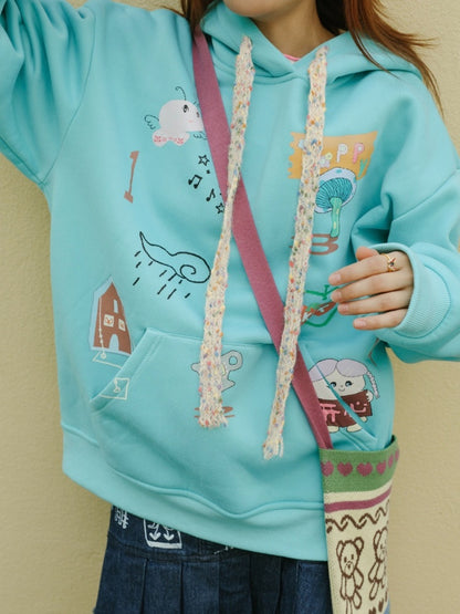 Cute Illustration Loose Hoodie【s0000003557】