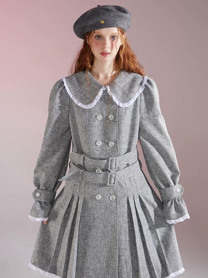 Vintage Doll Neck Long Sleeve Dress [s0000004419]