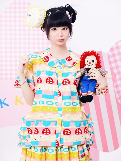 Showa girl colorful shirt 【s0000002876】