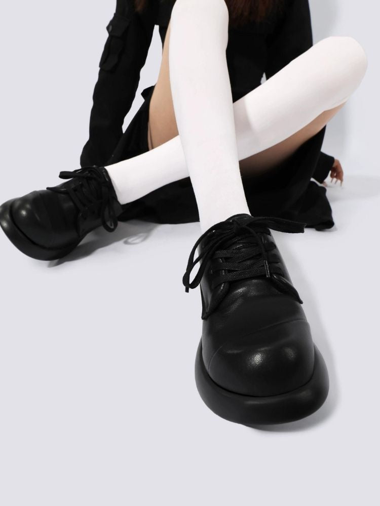 Genuine leather retro platform shoes【s0000004478】