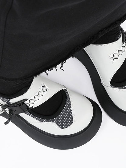 Puffy Dot Round Toe Buckle Platform Shoes【s0000002359】