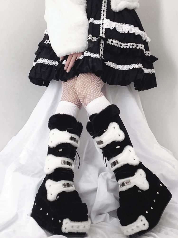 Plush platform boots【s0000004042】