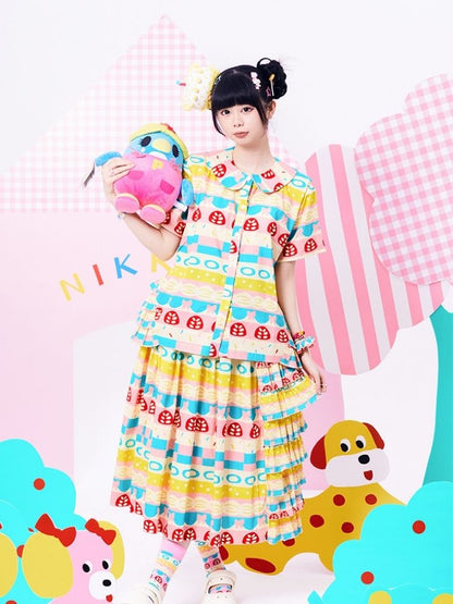 Showa girl colorful shirt 【s0000002876】