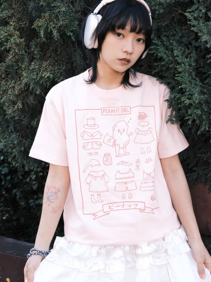 Circus Cute Cartoon Peanut Half Sleeved Cotton T-Shirt【s0000002982】