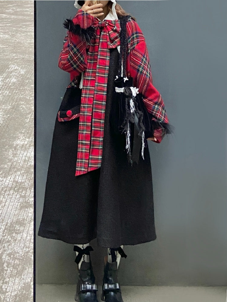 Retro Plaid Long Wool Coat【s0000004414】