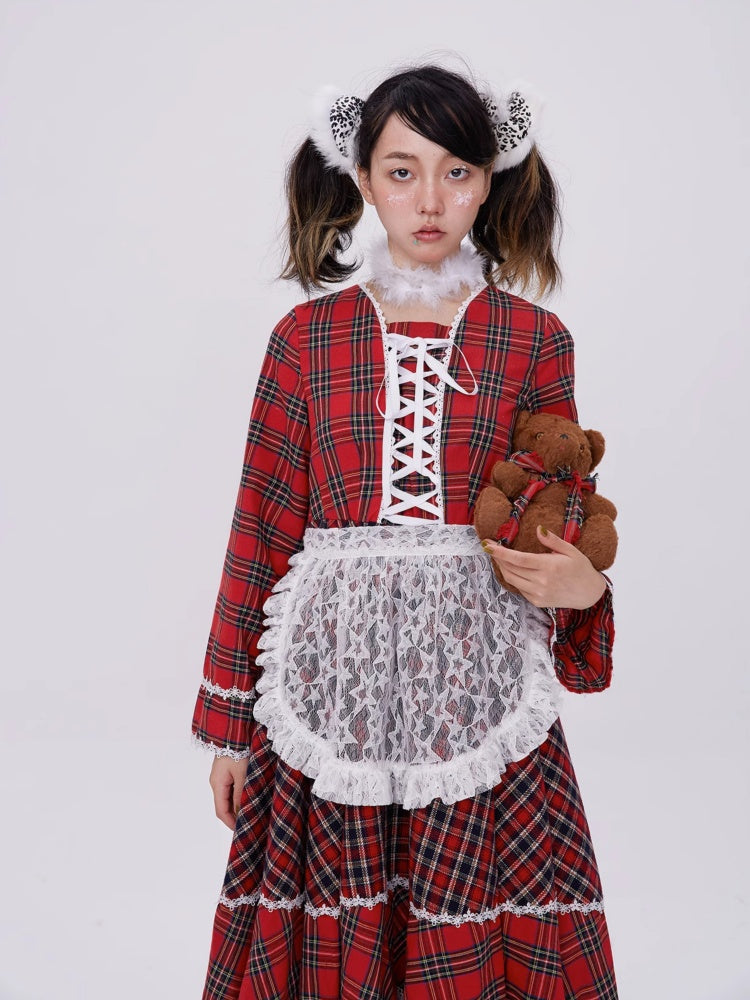 Sweet Plaid Lace-up Lolita Dress【s0000003183】