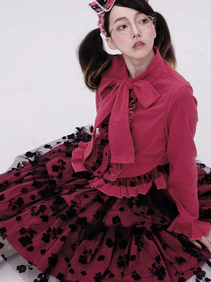 Retro Cute Flower Tutu Half Length Cake Skirt【s0000003182】