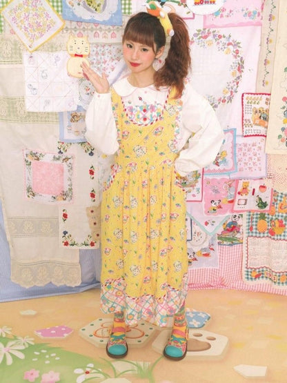 Cat Print Lace Sundress【s0000003322】