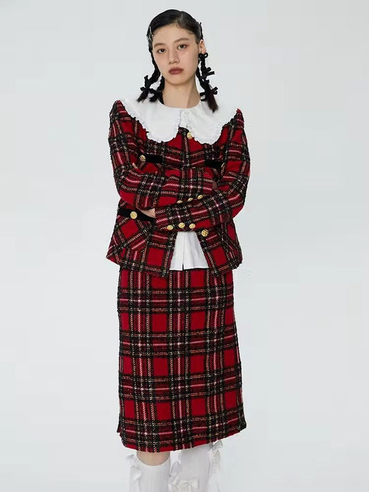 클래식 레드와 블랙 칼리지 스타일 슈트 [S0000006245]