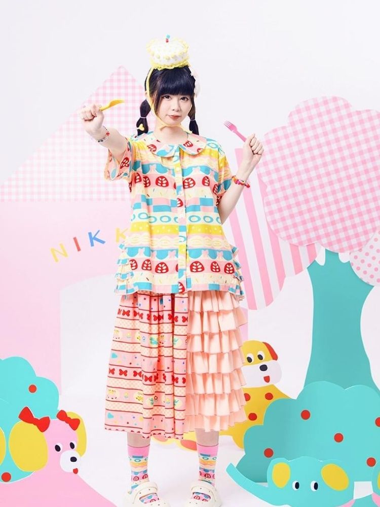 Showa girl colorful shirt 【s0000002876】