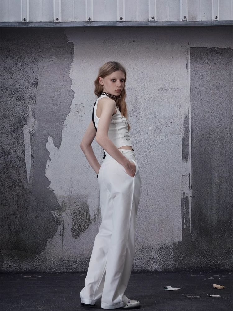 Waistless colorblocking short knitted undershirt【s0000006685】