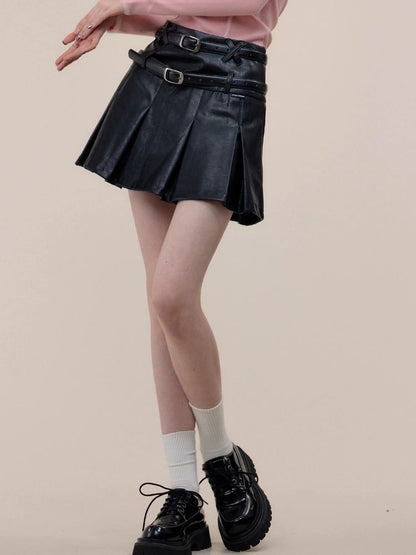 High waist slim pleated skirt【s0000003753】