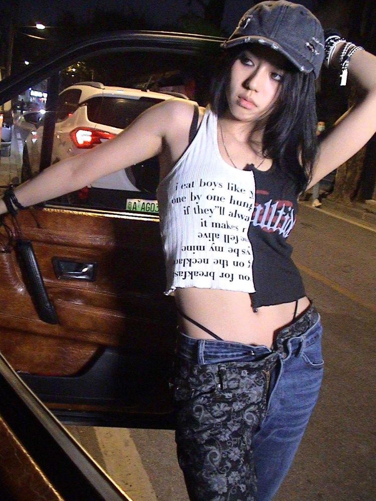 Waistless colorblocking short knitted undershirt【s0000006685】