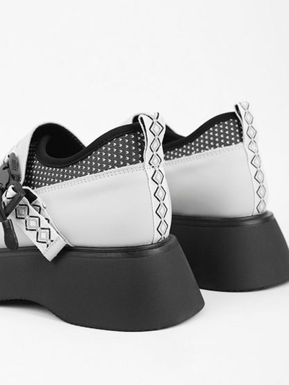 Puffy Dot Round Toe Buckle Platform Shoes【s0000002359】