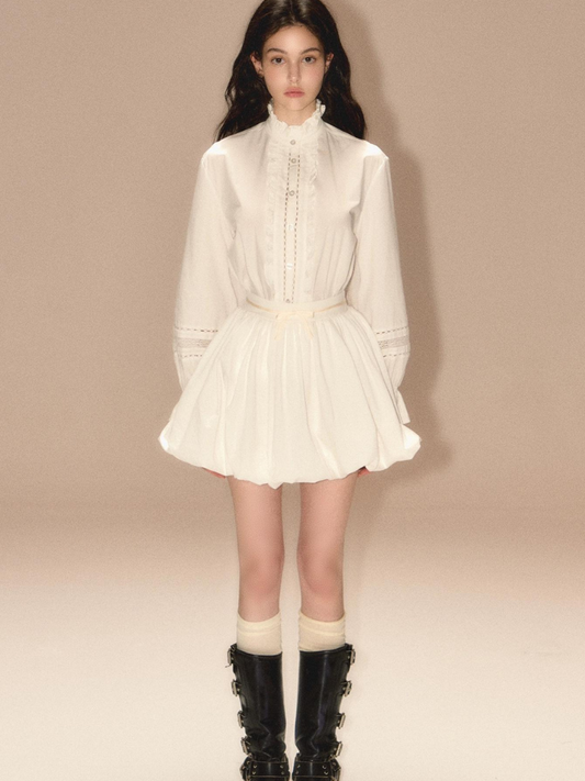 Turtleneck lantern sleeve shirt【s0000003458】