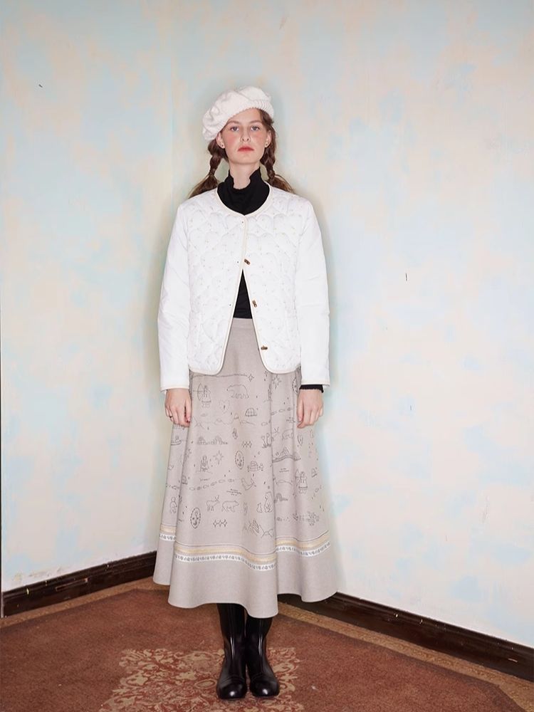 Embroidery / Printed Big Pendulum Skirt【s0000005910】