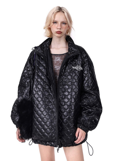 Detachable Fox Fur Hooded Loose Quilted Jacket [s0000004347]