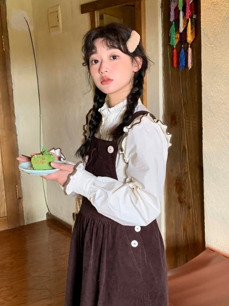 Corduroy Bow Pocket Sleeveless Vest Dress【s0000005887】