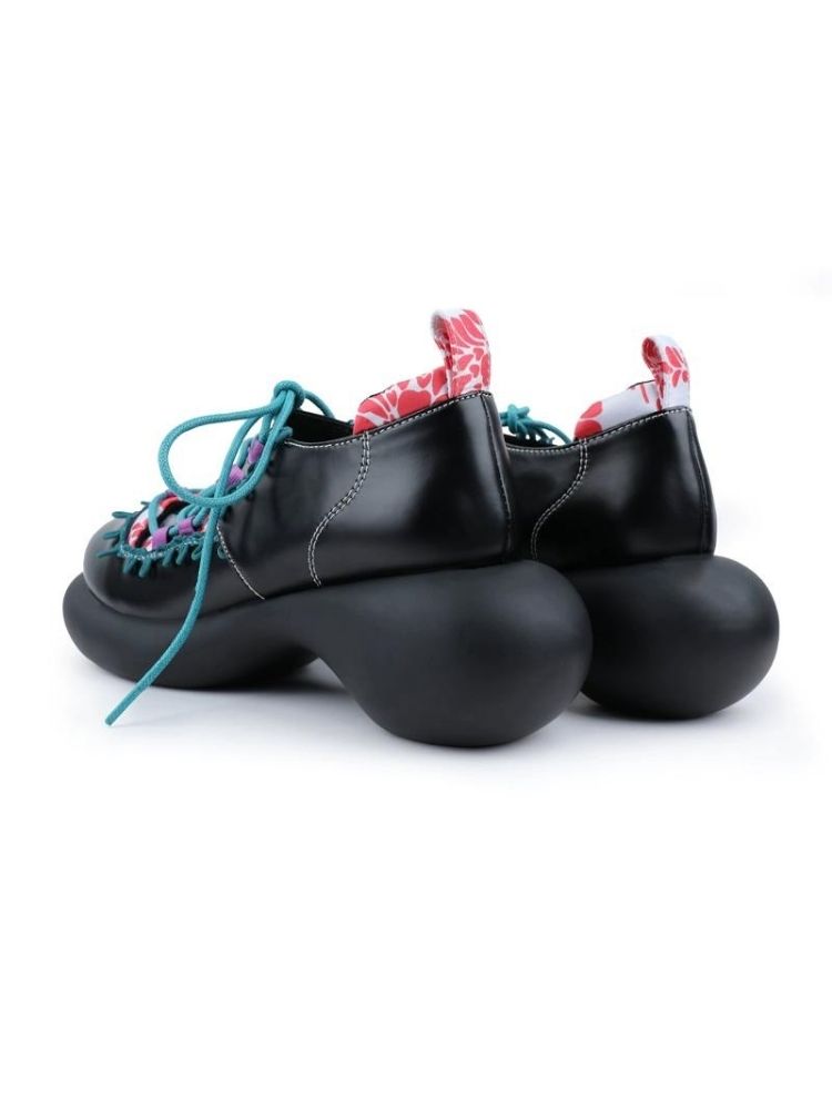 Japanese Pattern Lace Up Platform Shoes【s0000002786】